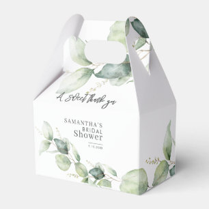 Eucalyptus Foliage Sweet Thank You Bridal Shower Favor Boxes
