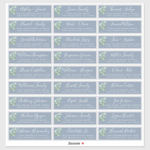 Eucalyptus Foliage Wedding Guest Address Labels