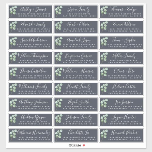 Eucalyptus Foliage Wedding Guest Address Labels