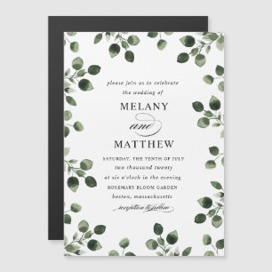 Eucalyptus Foliage wedding invitation magnet card