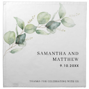 Eucalyptus Foliage Wedding Party Paper Cloth Napkin