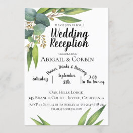 Eucalyptus Foliage Wedding Reception Invitation