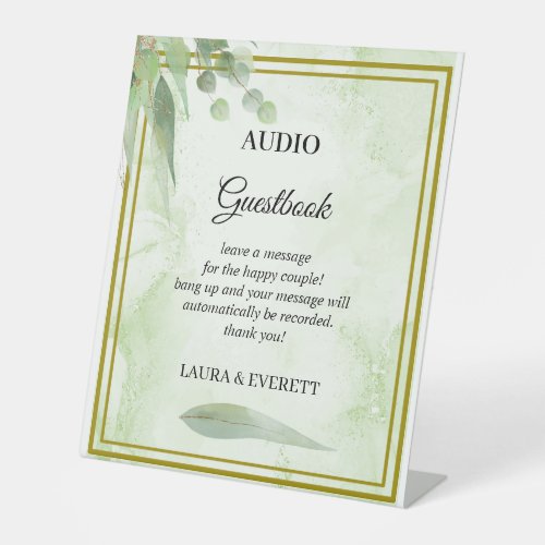 Eucalyptus Foliage Wedding Telephone Guestbook Pedestal Sign