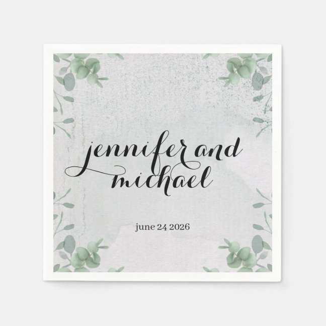 Eucalyptus Formal Minimalist Decors Wedding Napkins