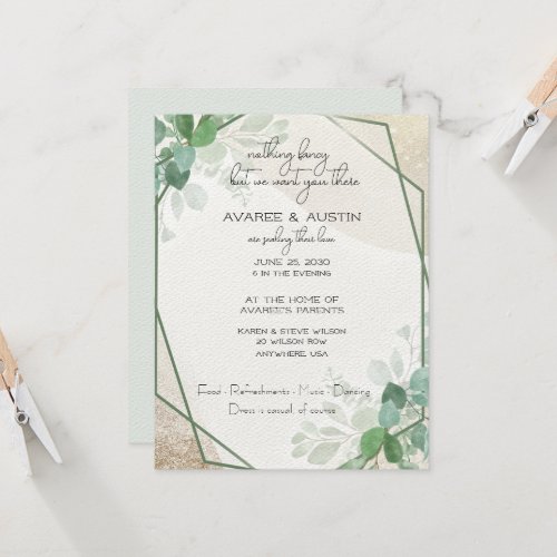 Eucalyptus Frame Casual Wedding Invitation