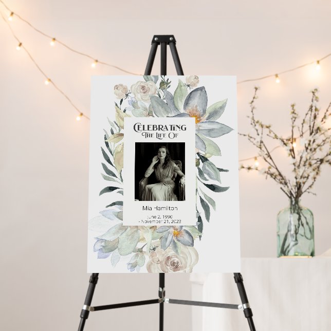 Eucalyptus Frame Memorial Order Of Service Sign (In Situ (Stand))