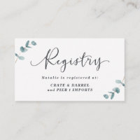 Eucalyptus Framed Bridal Shower Gift Registry