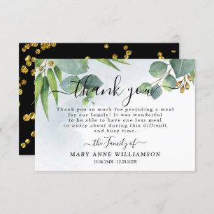 Eucalyptus Funeral Food Thank You Card