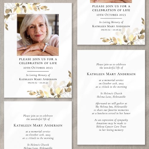 Eucalyptus Funeral Memorial Celebration of Life