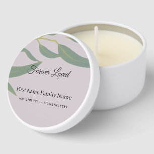 Eucalyptus funeral mini candle favors