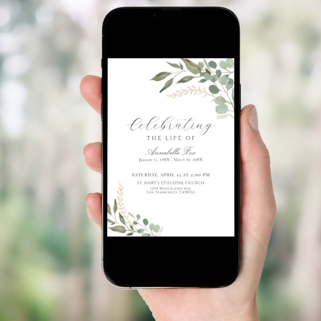 Eucalyptus Funeral Order Of Service Program (Front Digital)