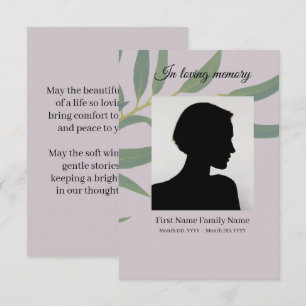 Eucalyptus funeral prayer card