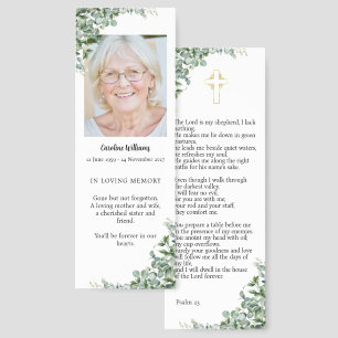 Eucalyptus Funeral Prayer Card Bookmark