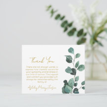 Eucalyptus | Funeral Thank You Card Bereavement 