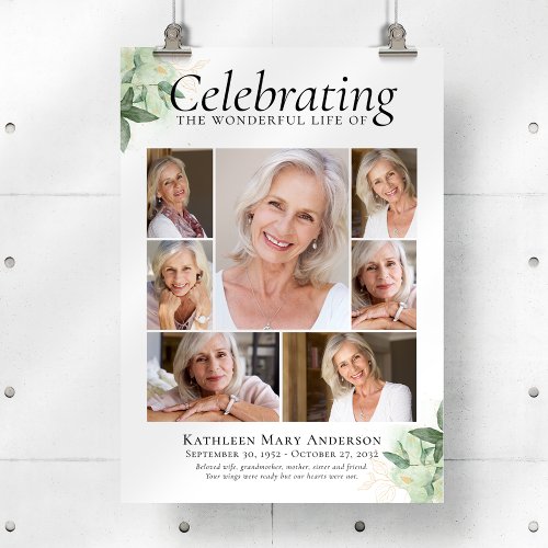 Eucalyptus Funeral Welcome Poster