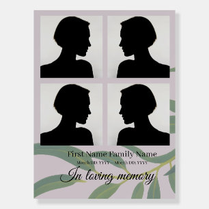 Eucalyptus funeral welcome sign collage