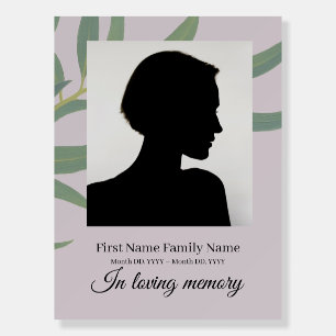 Eucalyptus funeral welcome sign foam bord