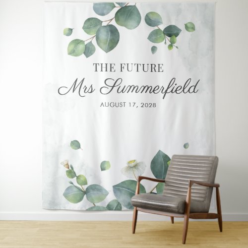 Eucalyptus Future Mrs Photo Booth Backdrop