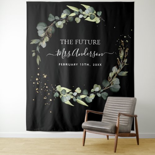 Eucalyptus Future Mrs Photo Booth Backdrop