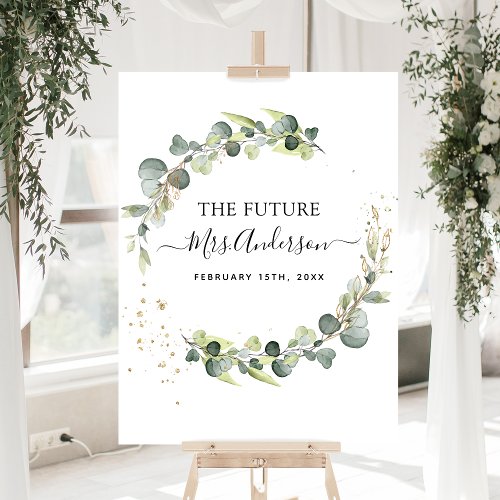 Eucalyptus Future Mrs Photo Booth Backdrop Foam Board