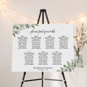 Eucalyptus Garden 7 Table Wedding Seating Chart Foam Board