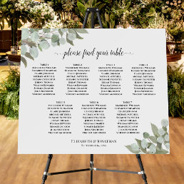 Eucalyptus Garden 7 Table Wedding Seating Chart Foam Board