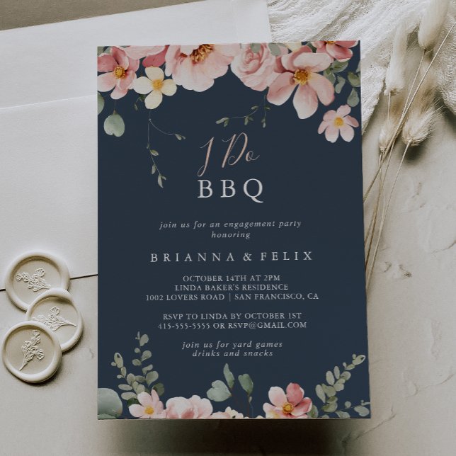 Eucalyptus Garden Floral I Do BBQ Engagement Party Invitation (Creator Uploaded)