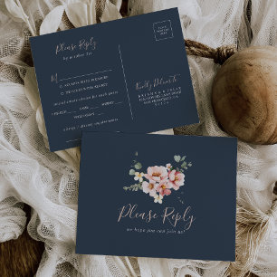 Eucalyptus Garden Floral Menu Choice RSVP Postcard