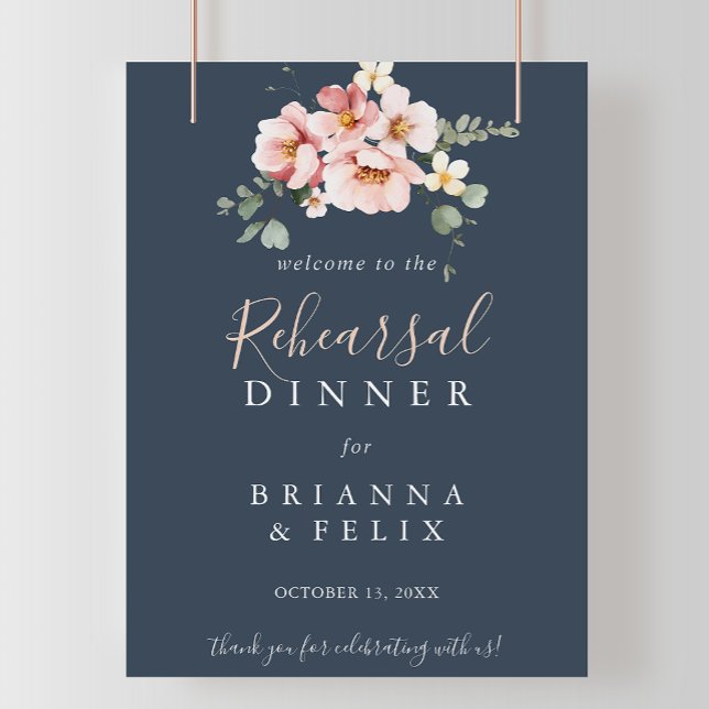 Eucalyptus Garden Floral Rehearsal Dinner Welcome  Poster (Creator Uploaded)