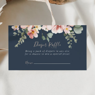 Eucalyptus Garden Rose Floral Diaper Raffle Ticket Enclosure Card