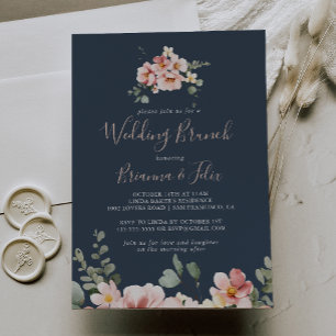 Eucalyptus Garden Rose Floral Wedding Brunch Invitation