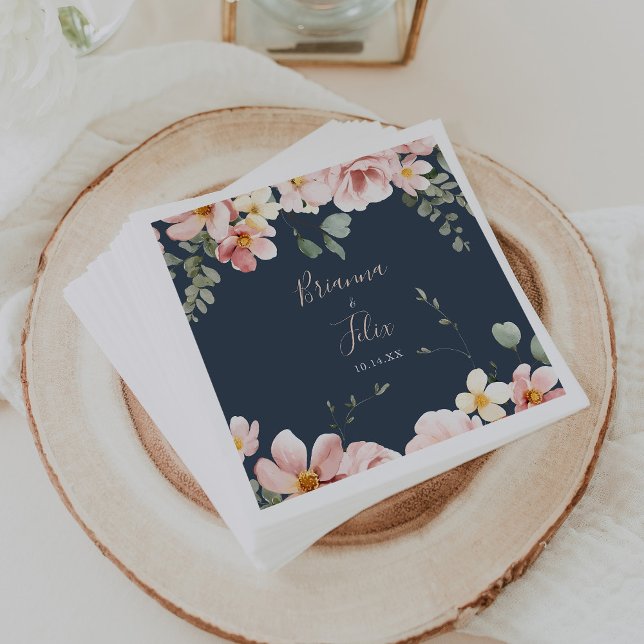 Eucalyptus Garden Rose Floral Wedding  Napkins (Creator Uploaded)