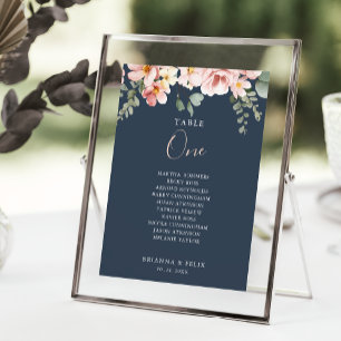 Eucalyptus Garden Rose Floral Wedding Table Number