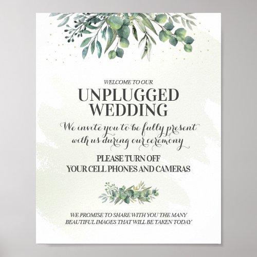 Eucalyptus Garden Unplugged Wedding Sign