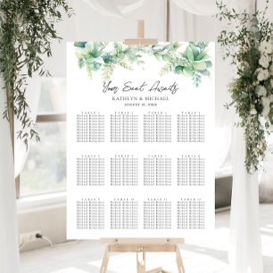 Eucalyptus Garden Wedding 12 Table Seating Charts