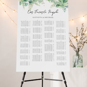 Eucalyptus Garden Wedding Alphabetical Seating Foam Board