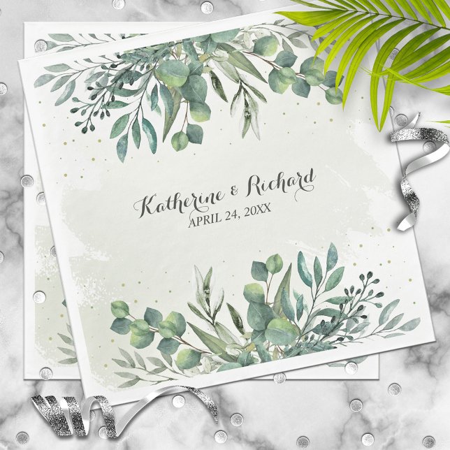 Eucalyptus Garden Wedding Napkins (Creator Uploaded)