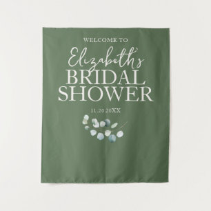 Eucalyptus Garden Welcome Bridal Shower Tapestry
