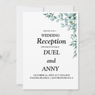Eucalyptus generery wedding invitation