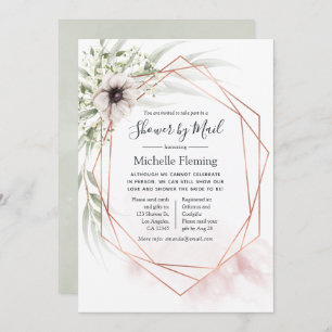 Eucalyptus Geometric Baby or Bridal Shower by Mail Invitation