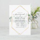 Eucalyptus Geometric Baby Shower by Mail Invitation (Standing Front)