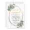 Eucalyptus geometric frame engagement invitation
