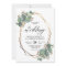 Eucalyptus geometric frame wedding invitation
