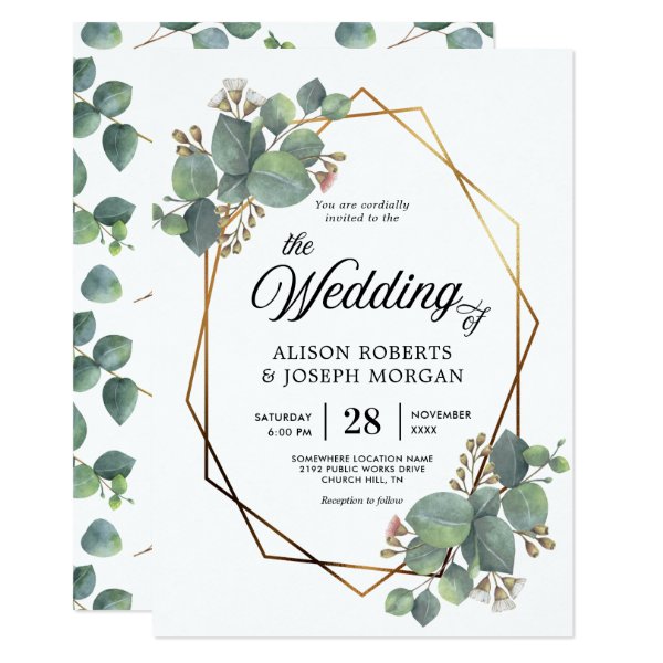 256077105771823237 Eucalyptus geometric frame wedding invitation