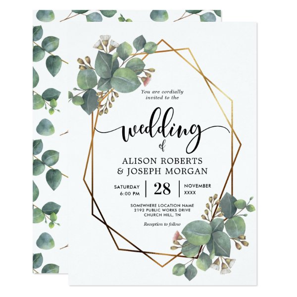 256033916884779354 Eucalyptus geometric frame wedding invitation