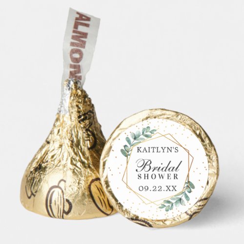 Eucalyptus Geometric Gold Foil Bridal Shower Hersheys Kisses