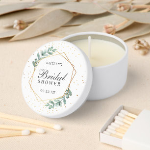 Eucalyptus Geometric Gold Foil Bridal Shower Mini Candle Favors