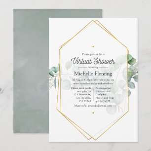 Eucalyptus Geometric Virtual Baby Shower Invitation