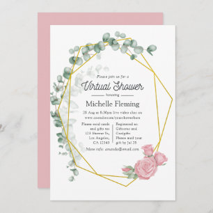 Eucalyptus Geometric Virtual Baby Shower Invitation