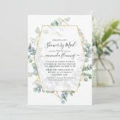 Eucalyptus Geometric Virtual Bridal Shower by Mail Invitation (Standing Front)
